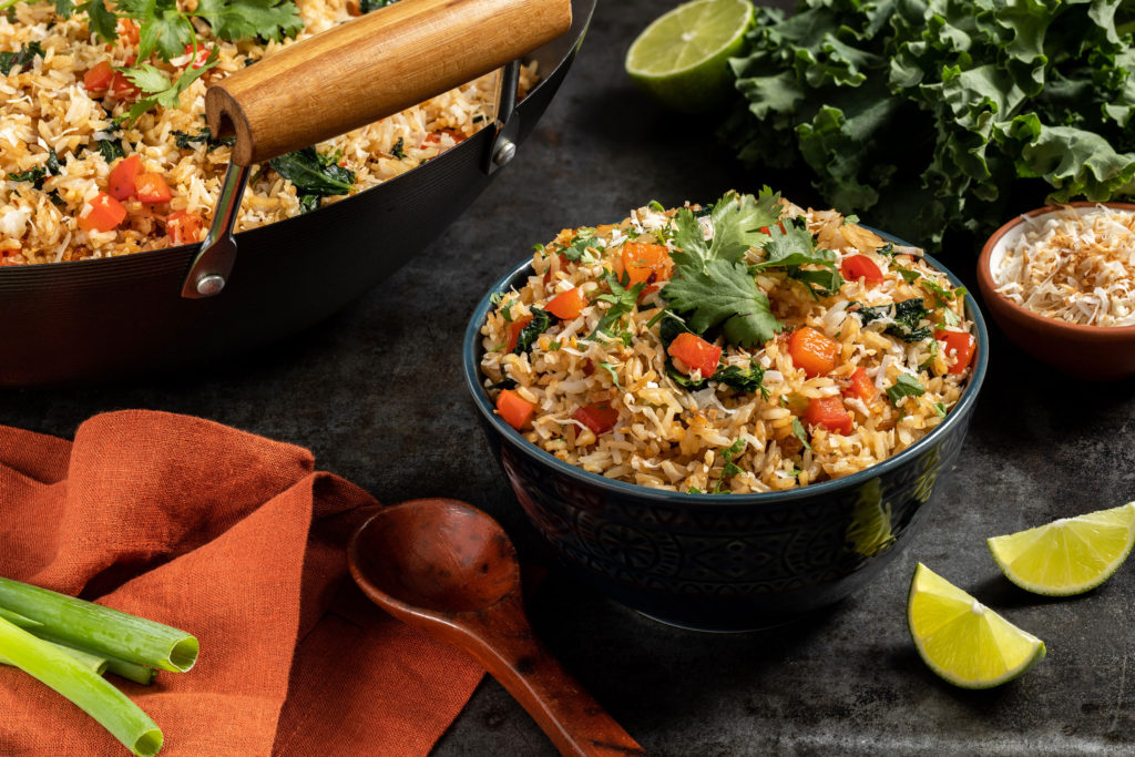 Spicy Kale and Coconut Fried Rice - San-J