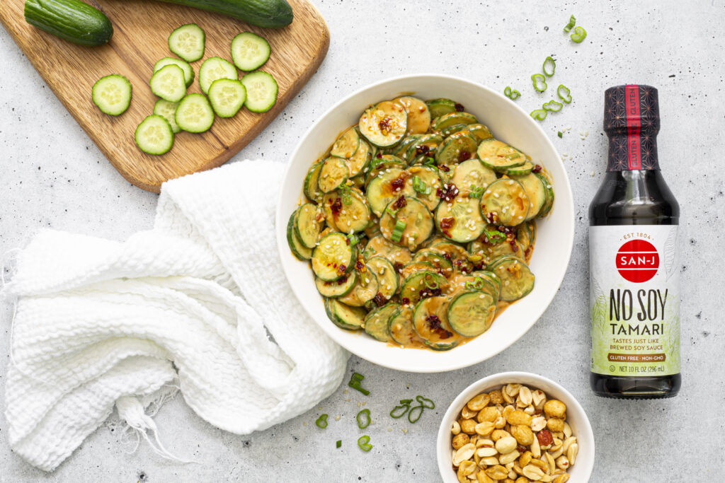 Cucumber Salad with Spicy Peanut Sauce - San-J