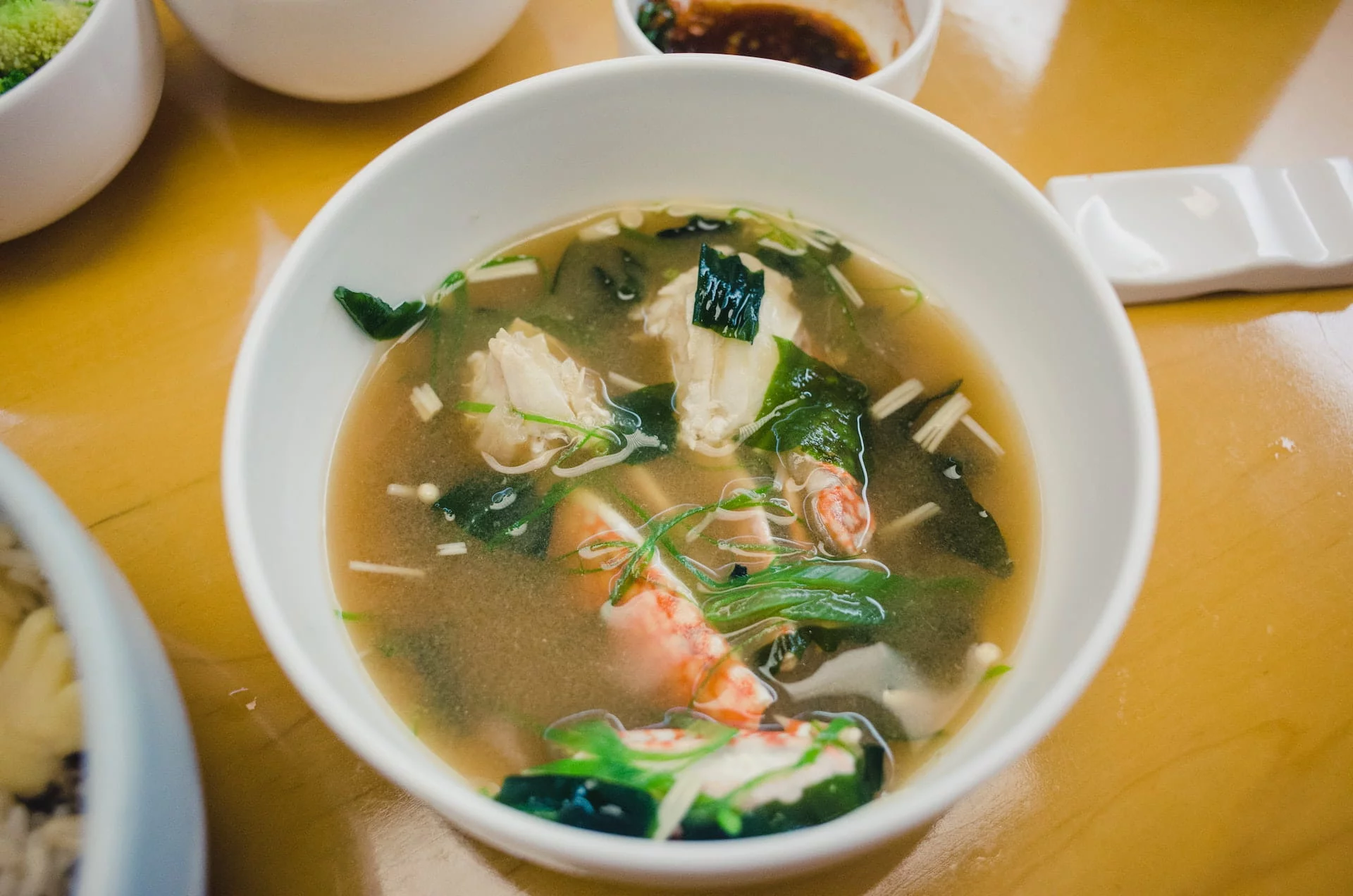 Japanese miso soup in a bowl