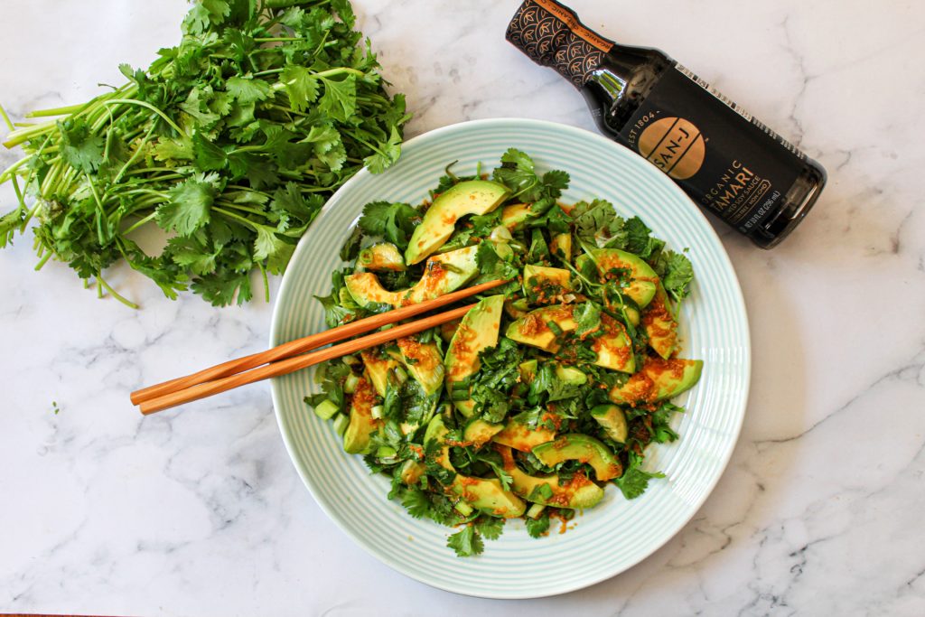 Avocado Salad With Ginger Tamari Dressing SanJ