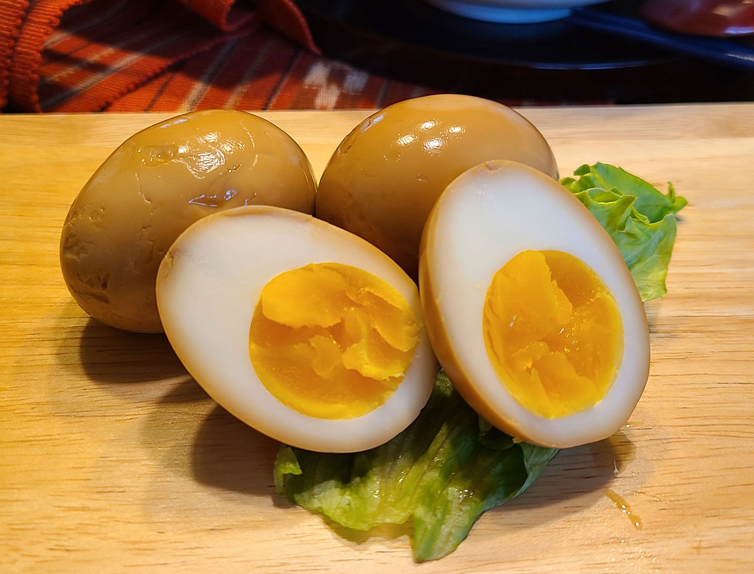 Marinated ramen eggs aji tama crop