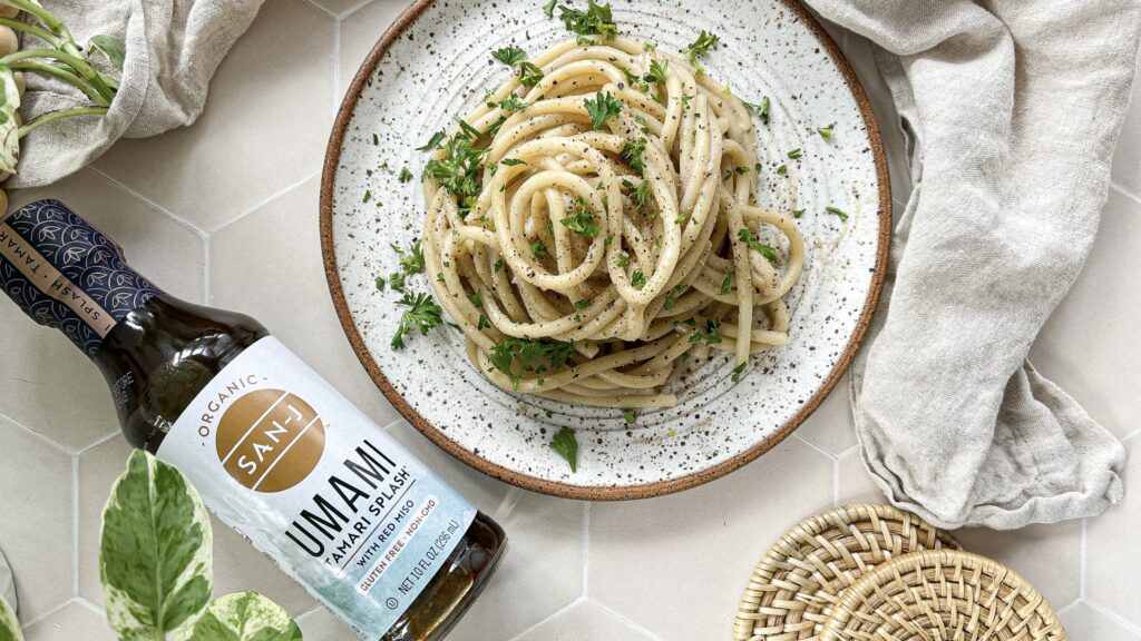 Dairy-free Mushroom Cream Sauce with Umami Tamari - San-J